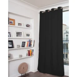 Rideau Occultant Total Velours Oeillets Noir MC710 135 x 260 (LxH)