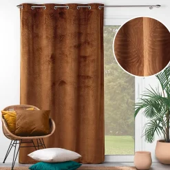 Rideau occutant 140 x 240 cm en velours relief Analia Camel