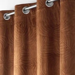 Rideau occutant 140 x 240 cm en velours relief Analia Camel