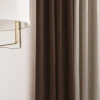 Rideau oeillets coton recyclé taupe 135x250