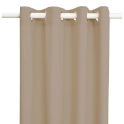 Rideau oeillets coton recyclé taupe 135x250