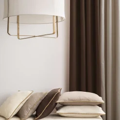 Rideau oeillets coton recyclé taupe 135x250