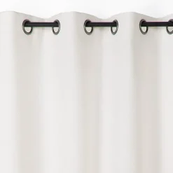 Rideau phonique coton et chanvre tressage naturel (140x240 cm - Blanc)