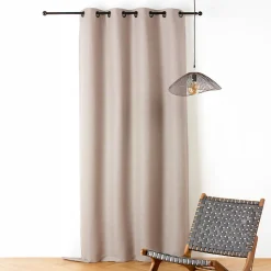 Rideau phonique coton et chanvre tressage naturel (140x240 cm - Ecru)