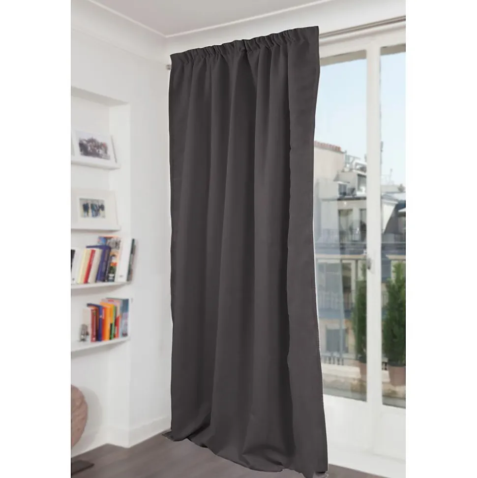 Rideau phonique Galon fronceur - Gris MC732 140 x 260 (LxH) MOONDREAM