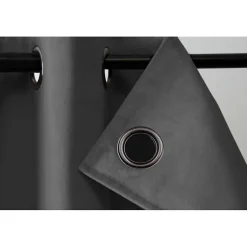 Rideau phonique séparateur pièce Oeillet + bas ourlet Gris MC09 135 x 250 (LxH)