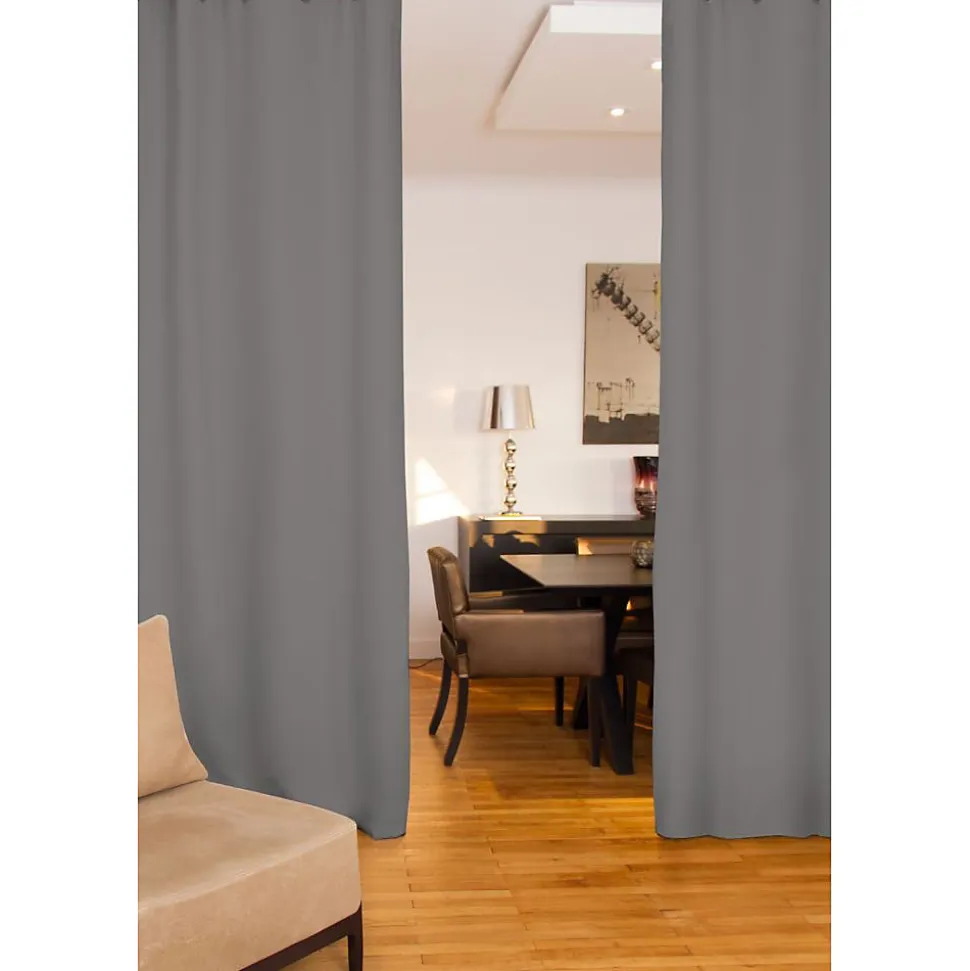 Rideau phonique séparateur pièce Oeillet + bas ourlet Gris MC09 135 x 250 (LxH)