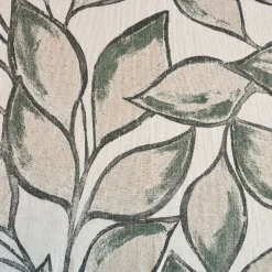 Rideau poly-lin imprimé feuilles aquarelle (140x260 cm - Vert)