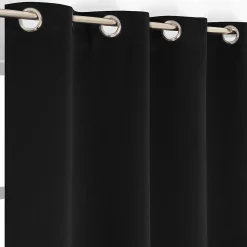 Rideau Sky occultant polyester satin noir l.135 x H.240 cm