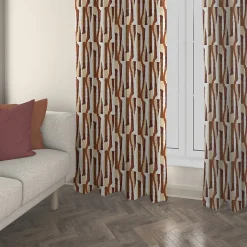 Rideau tamisant à œillets Eileen imprimé géométrique multicouleurs H.260 x l.140cm Ornami