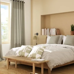 Rideau tamisant à œillets effet jacquard Jind beige H.260 x l.140cm GoodHome