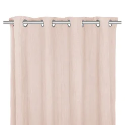 Rideau tamisant à œillets effet gaze de coton rose nude H.260 x l.140cm GoodHome Jalna