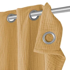 Rideau tamisant à œillets effet gaz de coton Jalna marron camel H.260 x l.140cm GoodHome