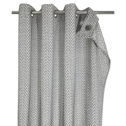 Rideau tamisant à œillets effet jacquard Mafana coton noir et blanc H.260 x l.140cm GoodHome
