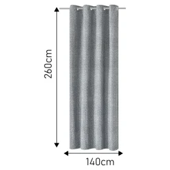 Rideau tamisant à œillets effet jacquard Jind gris H.260 x l.140cm GoodHome