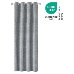 Rideau tamisant à œillets effet jacquard Jind gris H.260 x l.140cm GoodHome