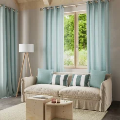 Rideau tamisant à œillets effet gaz de coton Jalna vert clair H.260 x l.140cm GoodHome