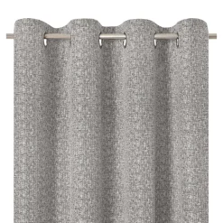 Rideau tamisant à œillets effet jacquard Jind gris clair H.260 x l.140cm GoodHome