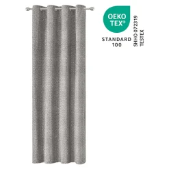 Rideau tamisant à œillets effet jacquard Jind gris clair H.260 x l.140cm GoodHome