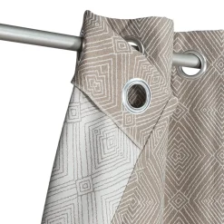 Rideau tamisant à œillets effet jacquard Waru beige H.260 x l.140cm GoodHome
