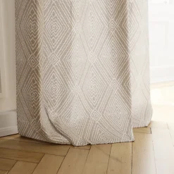 Rideau tamisant à œillets effet jacquard Waru beige H.260 x l.140cm GoodHome