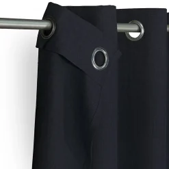 Rideau tamisant à œillets effet tissé Novan bleu marine H.260 x l.140cm GoodHome