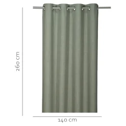 Rideau tamisant à œillets effet tissé Novan vert sauge H.260 x l.140cm GoodHome
