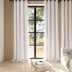 Rideau tamisant à œillets effet gaz de coton Jalna blanc H.260 x l.140cm GoodHome