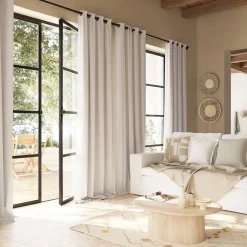 Rideau tamisant à œillets effet gaz de coton Jalna blanc H.260 x l.140cm GoodHome