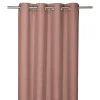 Rideau tamisant à œillets effet tissé Novan rose clair H.260 x l.140cm GoodHome