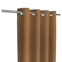 Rideau tamisant à œillets effet tissé Novan marron camel H.260 x l.140cm GoodHome