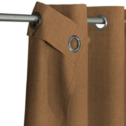 Rideau tamisant à œillets effet tissé Novan marron camel H.260 x l.140cm GoodHome