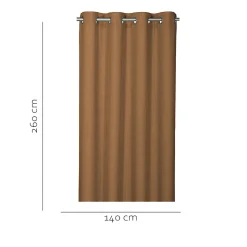 Rideau tamisant à œillets effet tissé Novan marron camel H.260 x l.140cm GoodHome