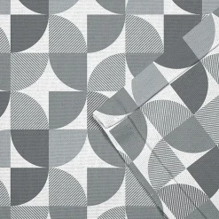 Rideau tamisant à œillets effet flammé Peca imprimé géométrique gris H.260 x l.140cm GoodHome