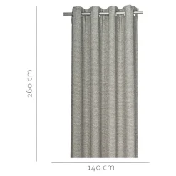 Rideau tamisant à œillets effet jacquard Dosa gris H.260 x l.140cm GoodHome