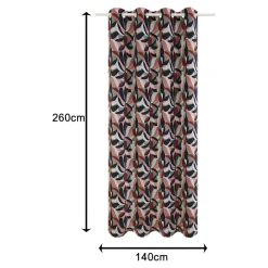 Rideau tamisant à œillets effet jacquard Solana feuillage multicouleurs H.260 x l.140cm GoodHome