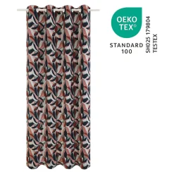Rideau tamisant à œillets effet jacquard Solana feuillage multicouleurs H.260 x l.140cm GoodHome