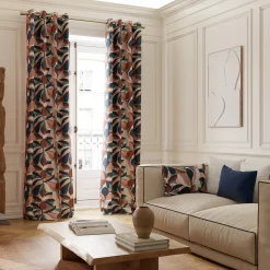 Rideau tamisant à œillets effet jacquard Solana feuillage multicouleurs H.260 x l.140cm GoodHome