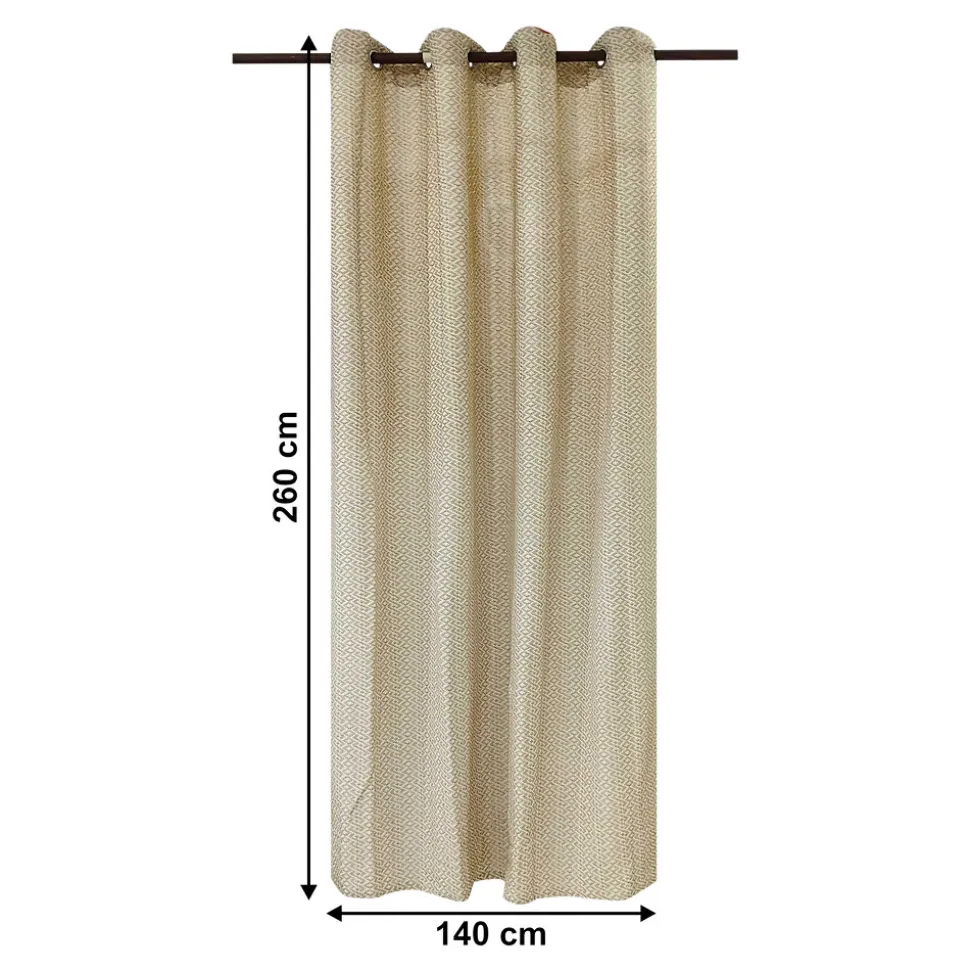 Rideau tamisant à œillets effet jacquard Mafana coton jaune moutarde H.260 x l.140cm GoodHome