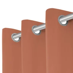 Rideau tamisant à œillets Hiva coton terracotta H.260 x l.140cm GoodHome