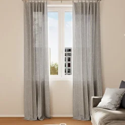Rideau tamisant à œillets Opp imprimé géométrique gris foncé H.260 x l.140 GoodHome