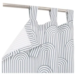 Rideau tamisant à œillets Opp imprimé géométrique gris foncé H.260 x l.140 GoodHome