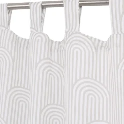 Rideau tamisant à œillets Opp imprimé géométrique beige lin H.260 x l.140 GoodHome