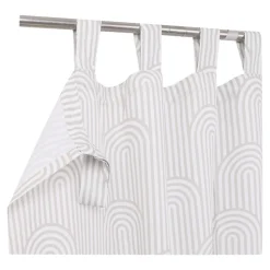 Rideau tamisant à œillets Opp imprimé géométrique beige lin H.260 x l.140 GoodHome