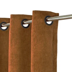 Rideau tamisant à œillets velours côtelé Akola terracotta H.260 x l.140cm GoodHome