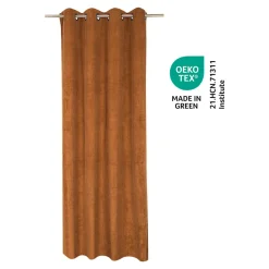 Rideau tamisant à œillets velours côtelé Akola terracotta H.260 x l.140cm GoodHome