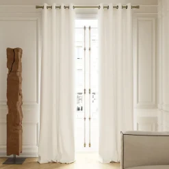 Rideau tamisant à œillets velours côtelé Akola blanc H.260 x l.140cm GoodHome