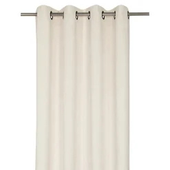 Rideau tamisant à œillets velours côtelé Akola blanc H.260 x l.140cm GoodHome
