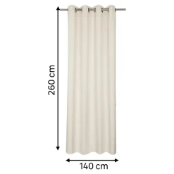 Rideau tamisant à œillets velours côtelé Akola blanc H.260 x l.140cm GoodHome