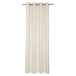 Rideau tamisant à œillets velours côtelé Akola blanc H.260 x l.140cm GoodHome